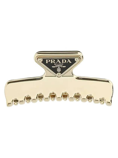 Women's Logo Metal Hair Clip Gold - PRADA - BALAAN 1