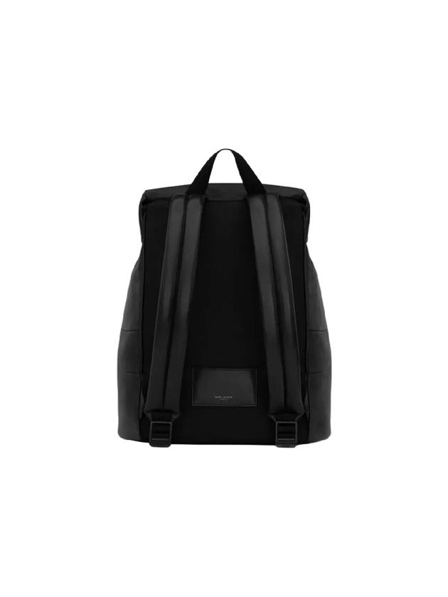 Grained Leather Backpack Black - SAINT LAURENT - BALAAN 3