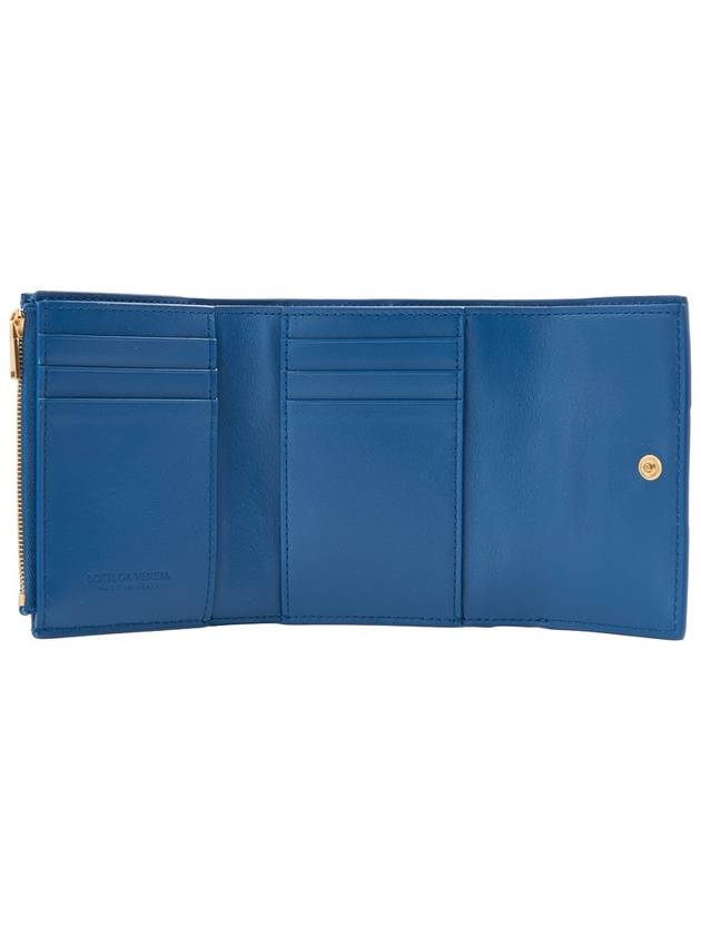 Cassette Tri-Fold Zipper Half Wallet Blue - BOTTEGA VENETA - BALAAN 11