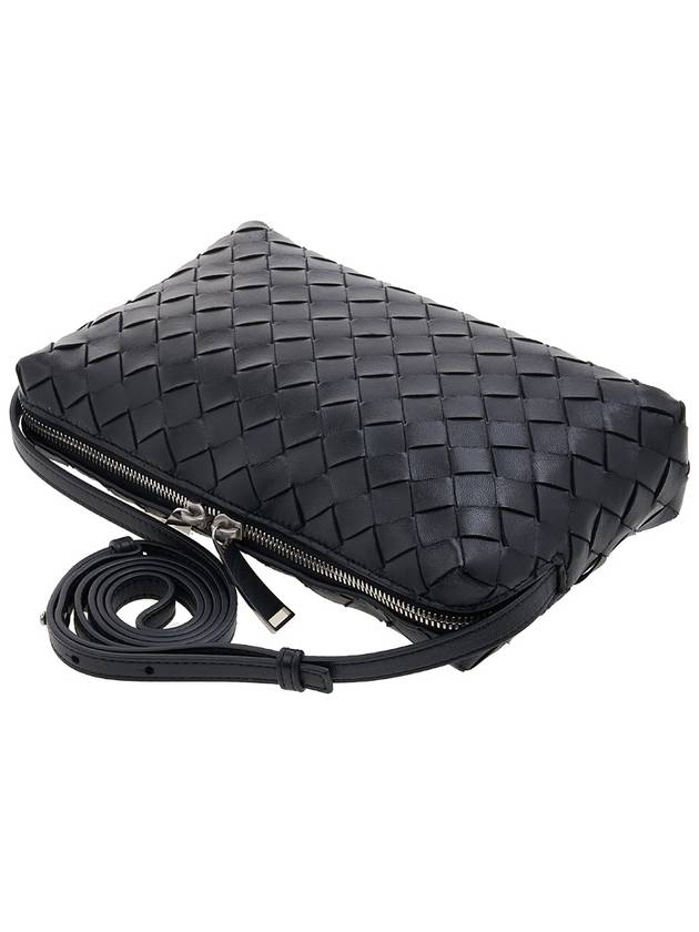 Intrecciato Leather Mini Cross Bag Black - BOTTEGA VENETA - BALAAN 5