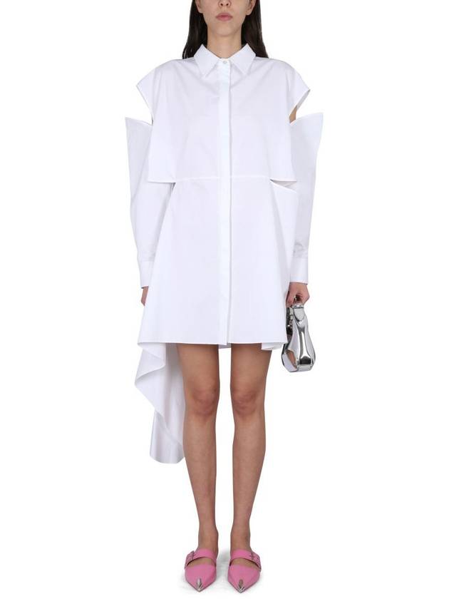 midi dress 745626 QAABC9000 WHITE - ALEXANDER MCQUEEN - BALAAN 3