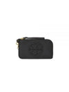 Miller Top Zip Leather Card Wallet Black - TORY BURCH - BALAAN 2