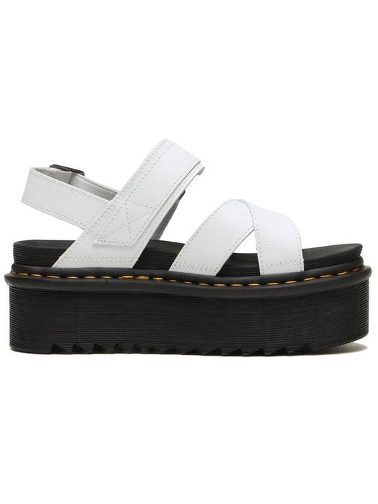 Voss II Athena Leather Strap Platform Sandals White Black - DR. MARTENS - BALAAN 1