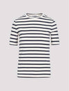 Striped Cotton Short Sleeve T-Shirt Navy Beige - JIL SANDER - BALAAN 1