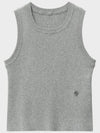 Square Neck Knit Sleeveless Grey - NOIRER FOR WOMEN - BALAAN 3