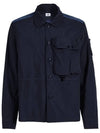 Men's Lens Wappen Tyrone Overfit Long Sleeve Shirt Jacket Navy - CP COMPANY - BALAAN 3