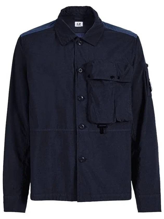 Men's Lens Wappen Tyrone Overfit Long Sleeve Shirt Jacket Navy - CP COMPANY - BALAAN 3