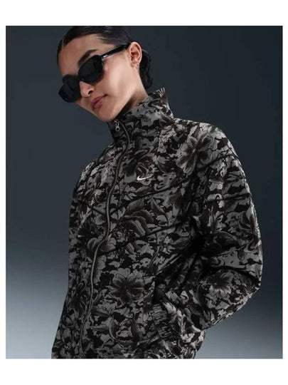 Sportswear Floral Print Woven UV Windbreaker Black - NIKE - BALAAN 2