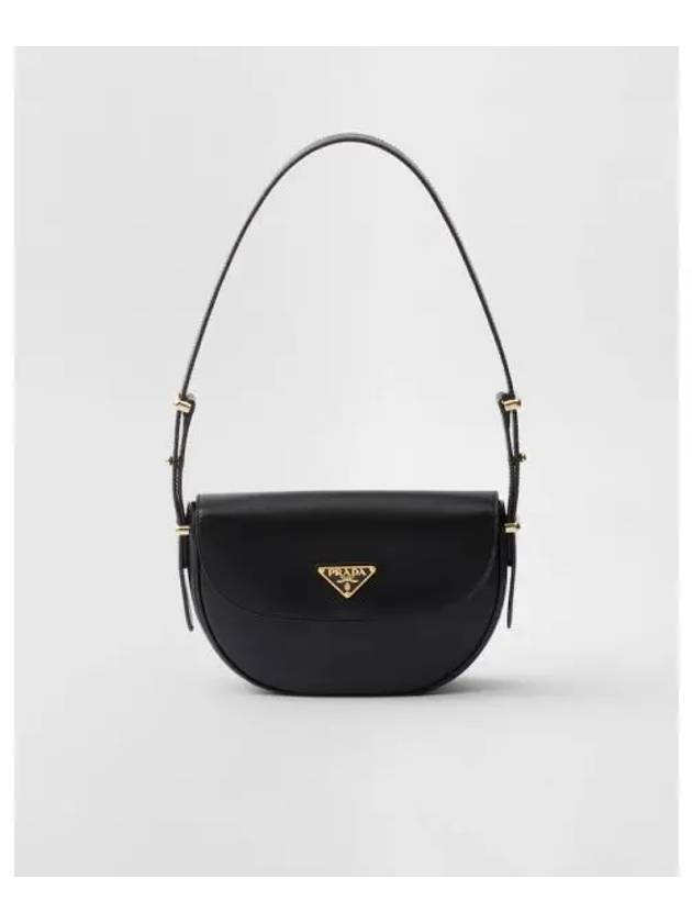 Arque Leather Shoulder Bag Black - PRADA - BALAAN 2