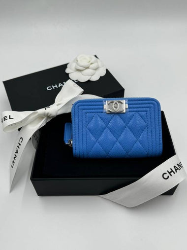 Boy Zipper Doll Blue Caviar Silver A80602 - CHANEL - BALAAN 1