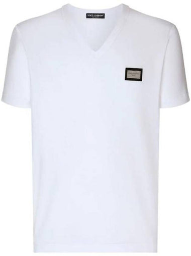 DG Essential V-neck T-shirt G8PT2TG7F2I - DOLCE&GABBANA - BALAAN 1