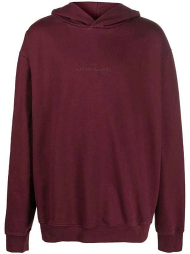 Men's Embroidered Logo Cotton Oversized Hood Bordeaux - MAISON MARGIELA - BALAAN 1