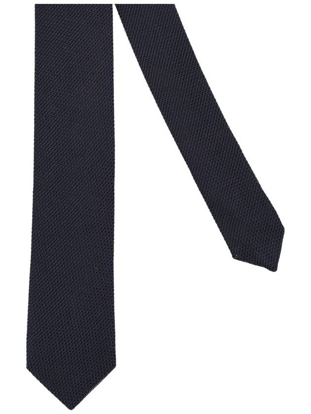 silk grenadine tie navy blue - AMI - BALAAN 3