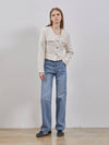 Tweed Crop Button Jacket Ivory - RYUL+WAI: - BALAAN 3