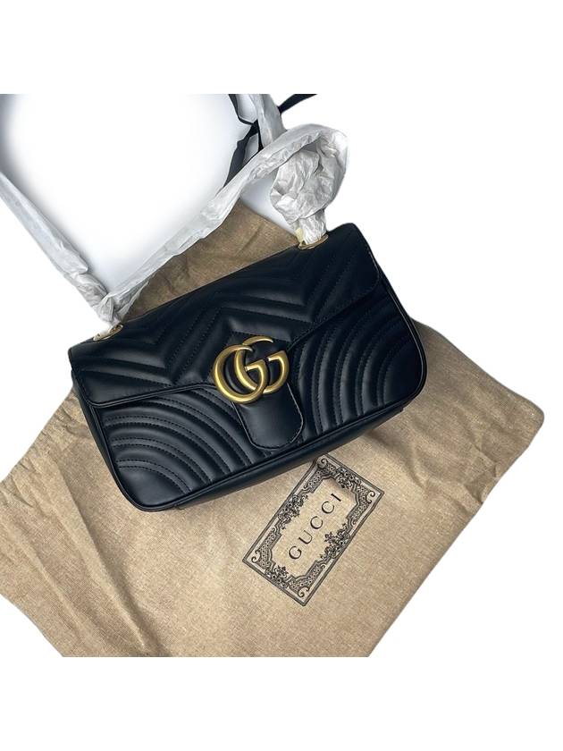 GG Marmont Matelasse Small Shoulder Bag Black - GUCCI - BALAAN 3