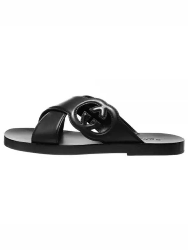 Interlocking G Slide Sandals Black - GUCCI - BALAAN 2