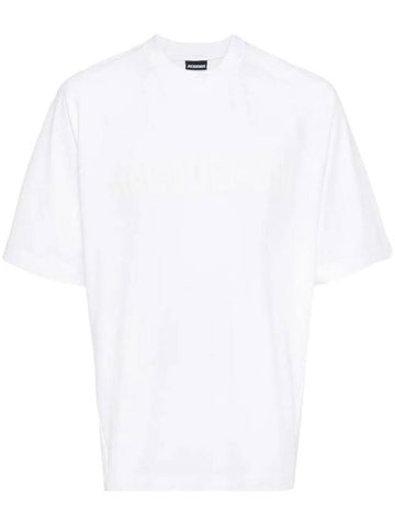 Le Typo Cotton Short Sleeve T-shirt White - JACQUEMUS - BALAAN 1