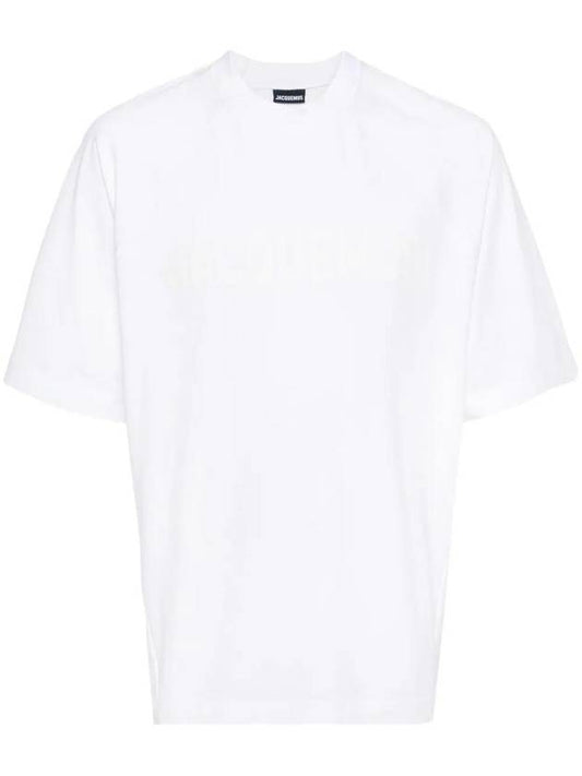 Le Typo Cotton Short Sleeve T-shirt White - JACQUEMUS - BALAAN 1