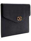 Gancini Gold Leather Clutch Bag Black - SALVATORE FERRAGAMO - BALAAN 4