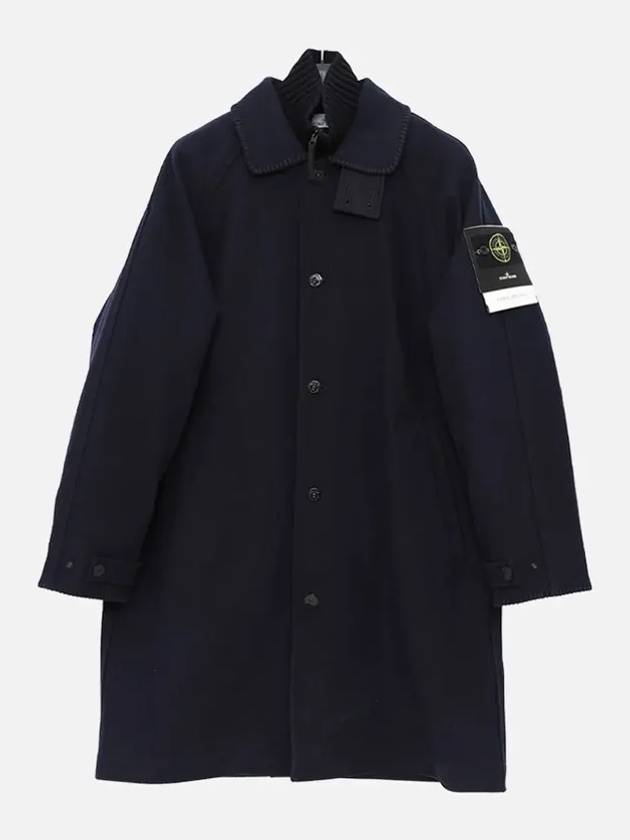 Wappen Patch Wool Single Coat Navy - STONE ISLAND - BALAAN 3