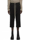 Cropped Drawstring Straight Pants Black - RICK OWENS - BALAAN 9