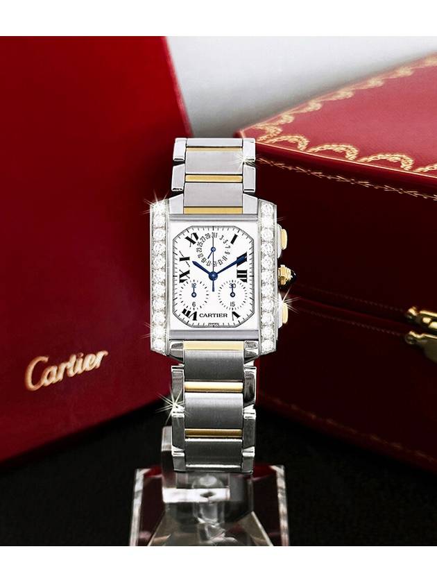 Tank Francaise Chronograph Diamond Men s Combi Watch - CARTIER - BALAAN 7