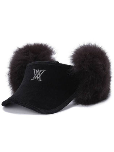 Official W REAL FUR SNOW WINTER VISOR BK - ANEWGOLF - BALAAN 1