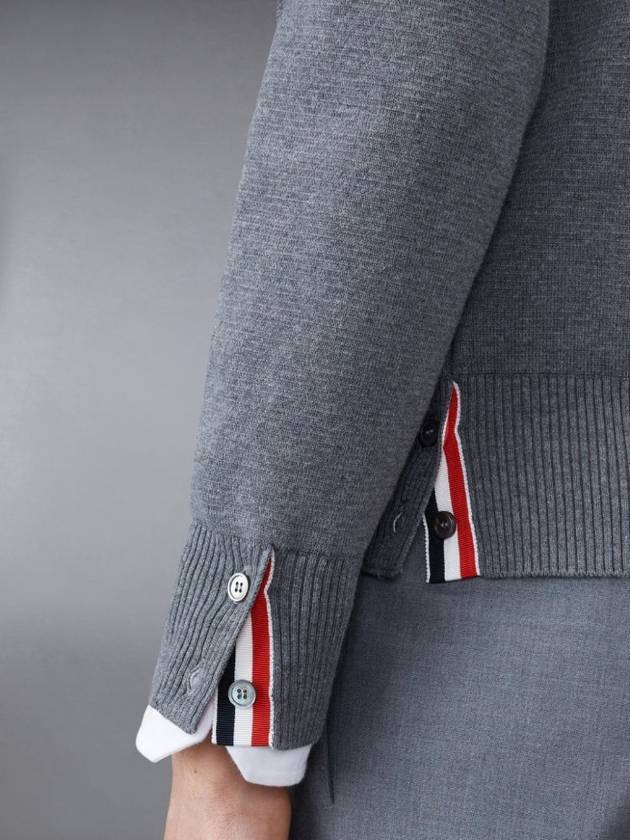 4 Bar Armband Milano Stitch Knit Top Mid Grey - THOM BROWNE - BALAAN 5