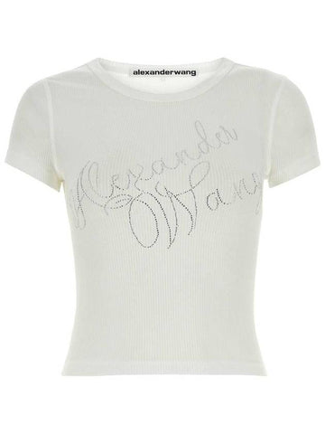 Alexander Wang Rhinestone Logo T-Shirt - ALEXANDER WANG - BALAAN 1