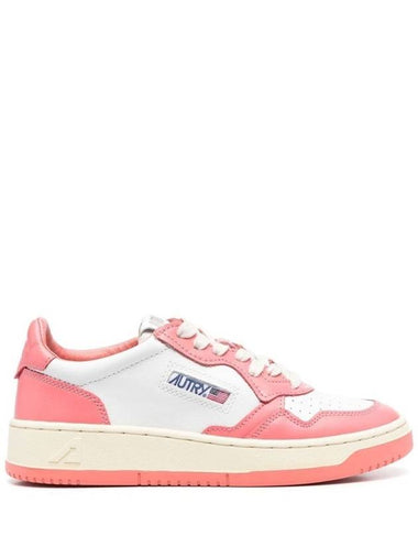 Pink And White 'Medalist' Low Top Sneakers In Cow Leather - AUTRY - BALAAN 1