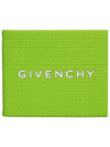 4G Signature Logo Bifold Rubber Half Wallet Green - GIVENCHY - BALAAN 3