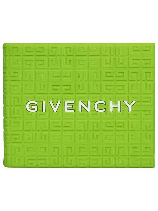 4G Signature Logo Bifold Rubber Half Wallet Green - GIVENCHY - BALAAN 3