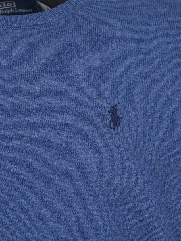 Men's Logo Crew Neck Knit Top Blue - POLO RALPH LAUREN - BALAAN 4