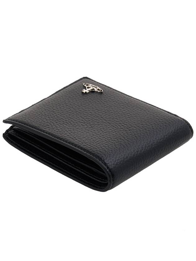 Men's Silver Logo Half Wallet Black - VIVIENNE WESTWOOD - BALAAN 5