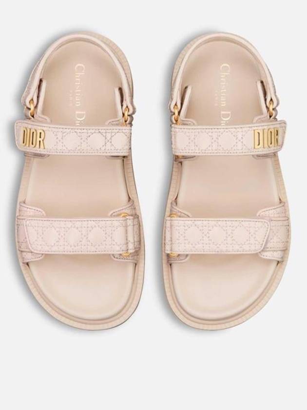 Dioract Cannage Calfskin Sandals Quartz Pink - DIOR - BALAAN 4