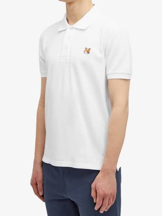 Fox Head Patch Cotton Polo Shirt White - MAISON KITSUNE - BALAAN 6