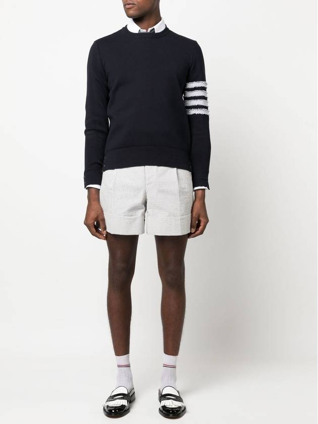 4 Bar Straight Knit Top Navy - THOM BROWNE - BALAAN 4