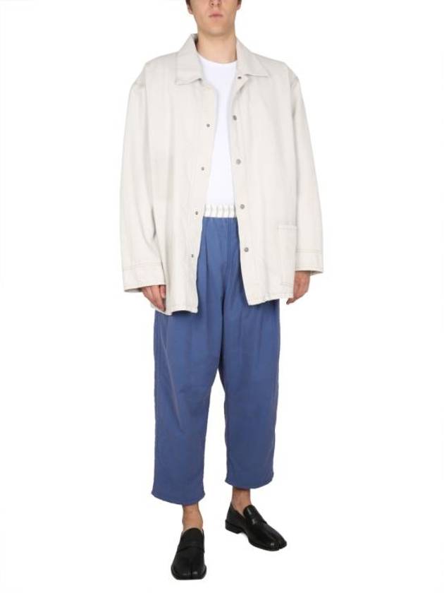 Loose Fit Cotton Crop Pants Blue - MAISON MARGIELA - BALAAN 9