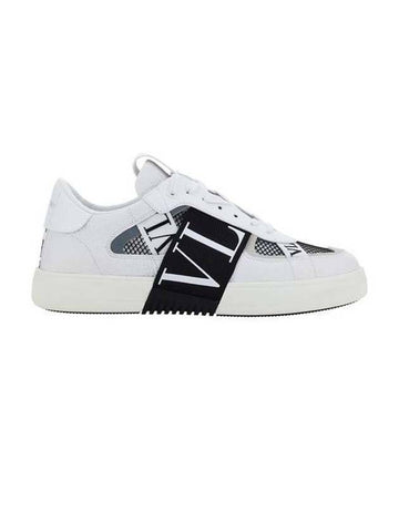 VL7N Band Logo Mesh Low Top Sneakers White Black - VALENTINO - BALAAN 1