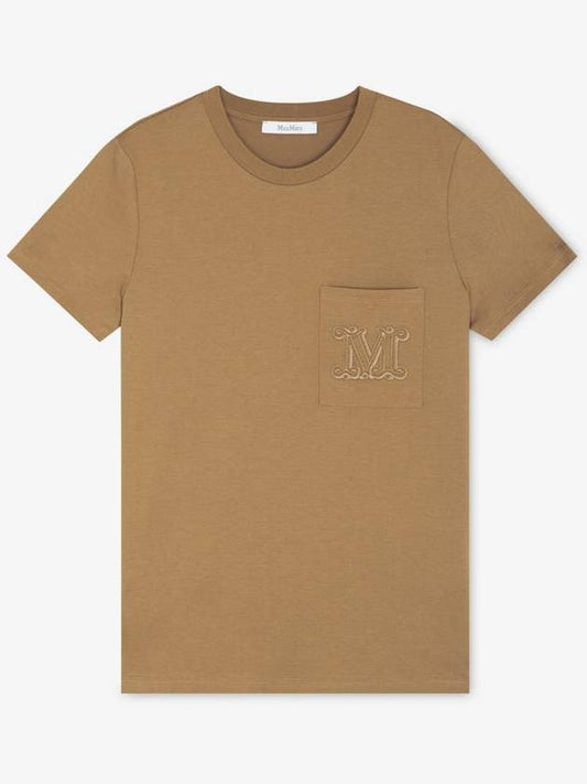 Women s Papaia Camel Short Sleeve T shirt 21946011600 003 - MAX MARA - BALAAN 2