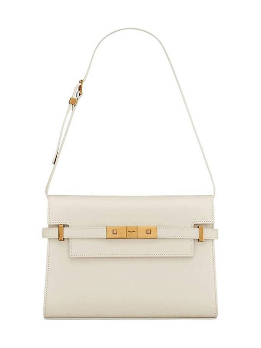 Manhattan Leather Shoulder Bag Vintage Blanc - SAINT LAURENT - BALAAN 2