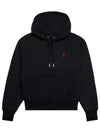 Heart Logo Cotton Hoodie Black - AMI - BALAAN 3