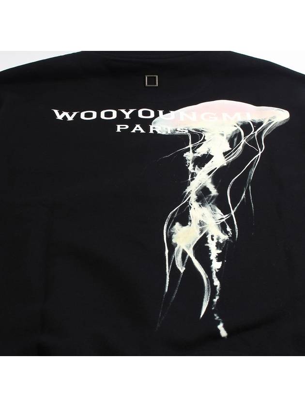 24SS Luminous Jellyfish Back Logo Sweatshirt Black W241TS24 736B - WOOYOUNGMI - BALAAN 3