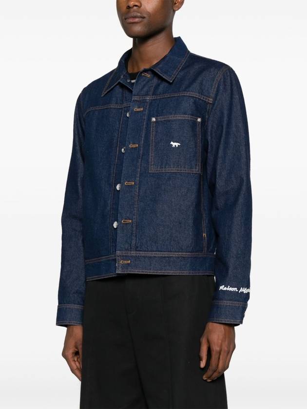 logo embroidered denim jacket MM02112WW0081 - MAISON KITSUNE - BALAAN 4