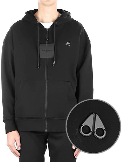 Gerritson Logo Patch Hooded Zip Up Black - MOOSE KNUCKLES - BALAAN 2