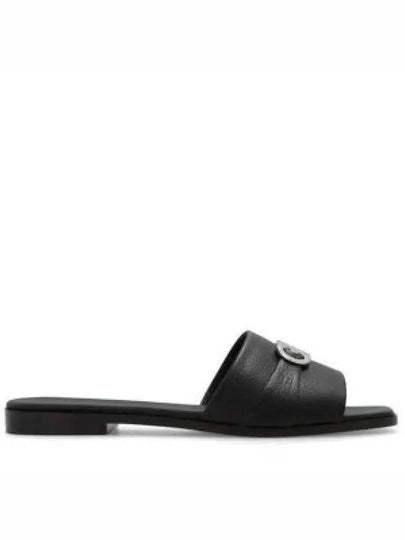 Gancini Leather Slippers Black - SALVATORE FERRAGAMO - BALAAN 2