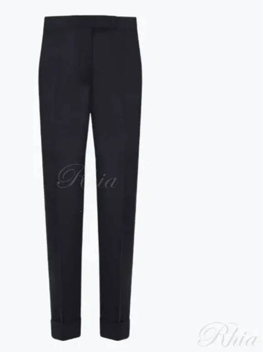 Cropped Tailored Twill Wool Skinny Straight Pants Navy - THOM BROWNE - BALAAN 2