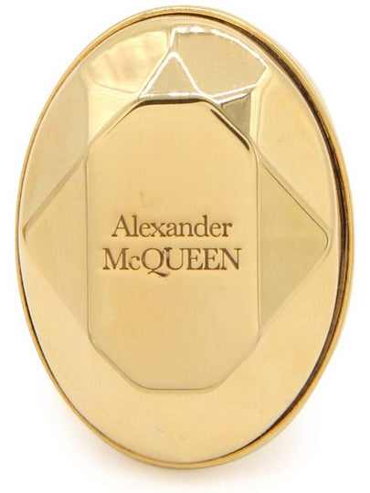 23 fw Antique Gold Metal The FACETED Stone Ring 757452J160T0448 B0480371845 - ALEXANDER MCQUEEN - BALAAN 2