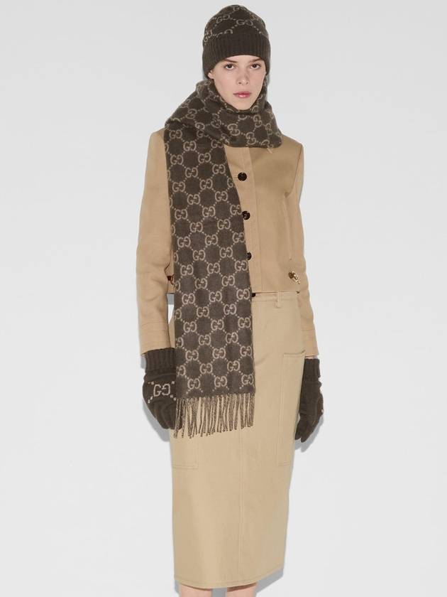 GG cashmere muffler beige - GUCCI - BALAAN 5