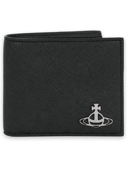 Vegan Biogreen Saffiano Billfold Half Wallet Black - VIVIENNE WESTWOOD - BALAAN 2